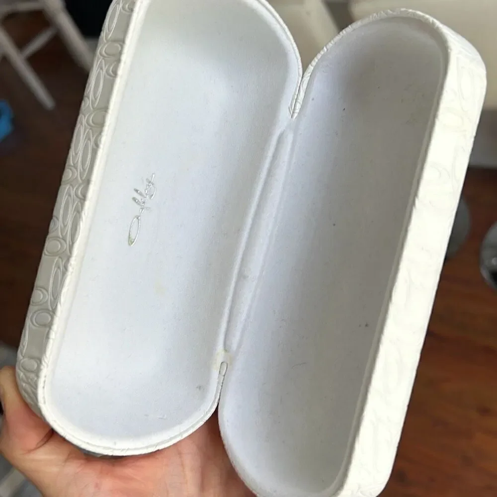Oakley white large clamshell hard sunglass case